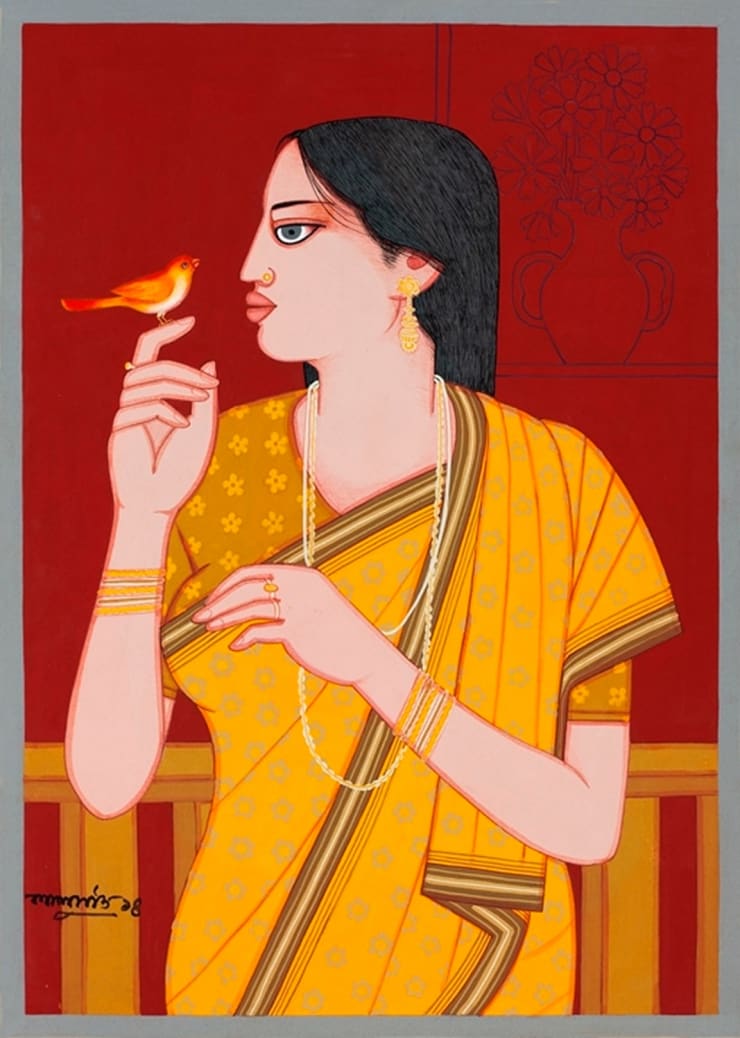 Lalu Prasad Shaw Untitled, 2014 Tempera 24.5" x 18"