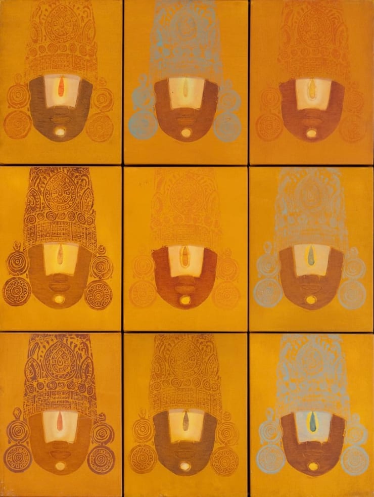 Satish Gupta Thousand Names of Vishnu, Panel 19, 2008 Mixed Media on Canvas 48 x 36 in. 121.9 x 91.4 cm