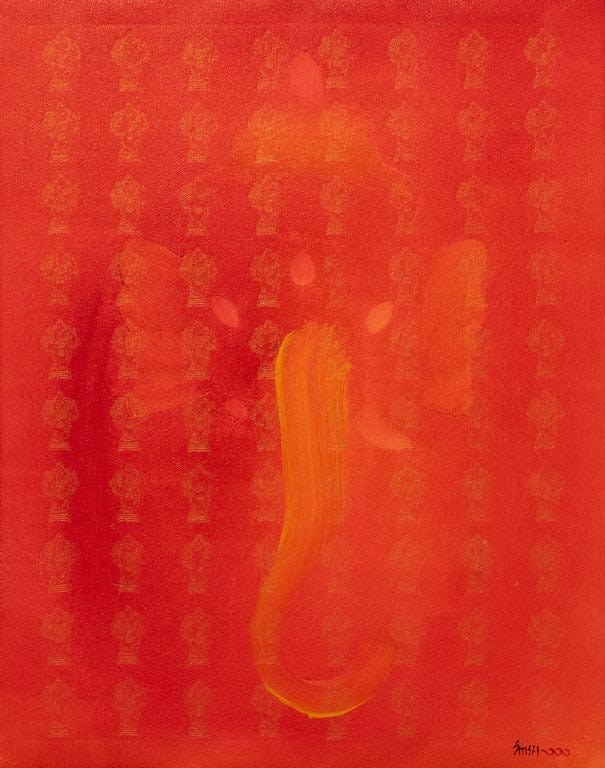 Satish Gupta Ganesh Matrix, 2024 Mixed media on Canvas 17 x 13 in. 43.2 x 33 cm