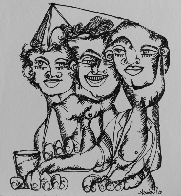 Nandan Purkayastha Untitled - IV (Fervent Forms), 2023 Pen & Ink, Marker on Paper 7 1/2 x 7 in. 19.1 x 17.8 cm