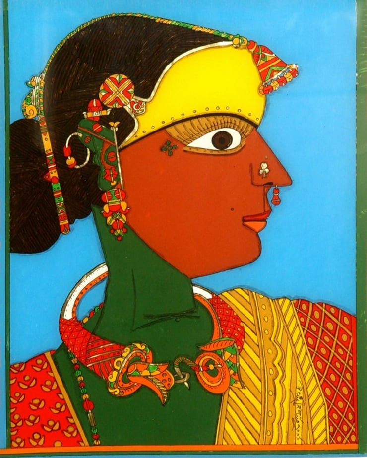 K. Laxma Goud Untitled, 2008 Acrylic On Glass 13" x 10"