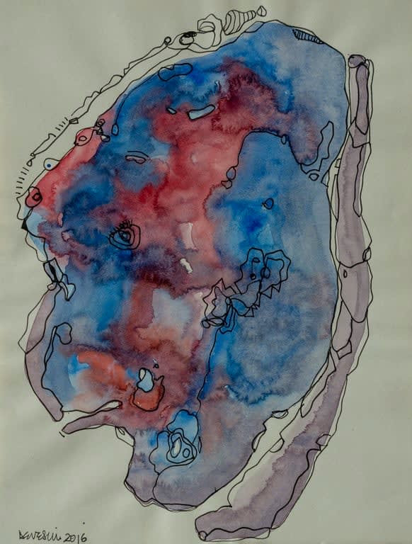 Deveshi Goswami Untitled, 2016 Pen and Watercolor on Paper 11" x 8.5"