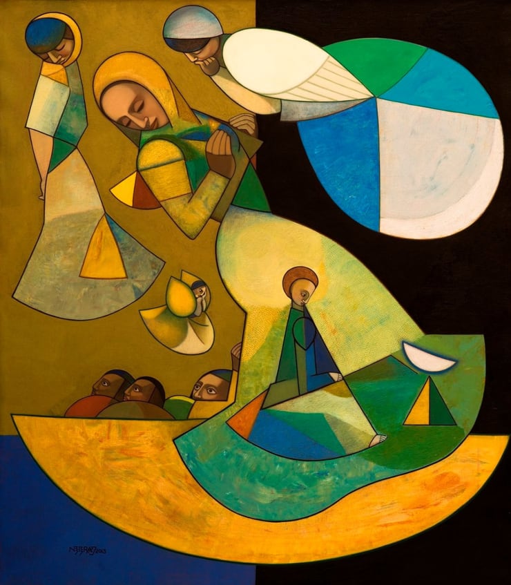Neeraj Goswami Flight into Space (Shunya), 2013 Oil on canvas 42" x 48"
