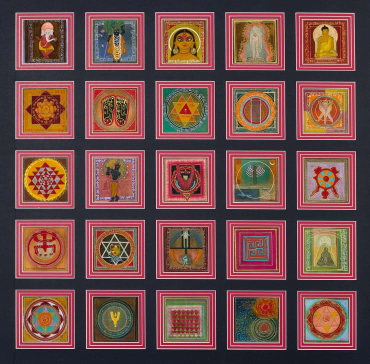 Dipak Banerjee Gyan Pushpa Parimandal Mixed Media on Canvas 27 x 27 in. 68.6 x 68.6 cm