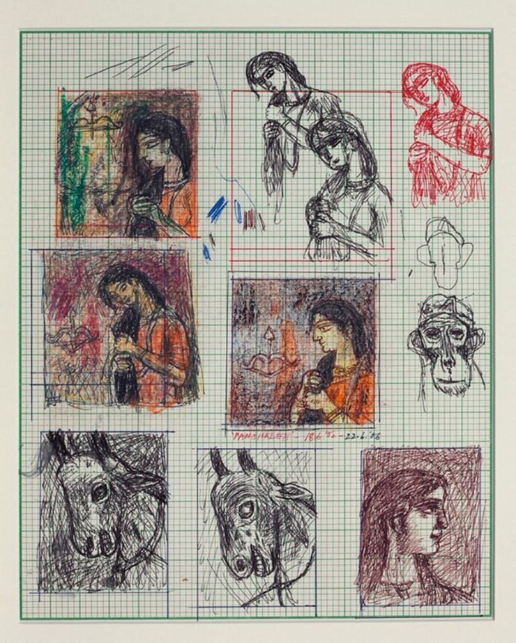 Ganesh Pyne Untitled Ink & Paint on Paper 10 1/8 x 8 1/8 in. 25.7 x 20.6 cm