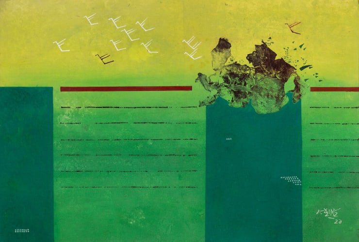Ganesh Haloi Untitled, 2021 Gouache on Board 22 x 32 in. 55.9 x 81.3 cm