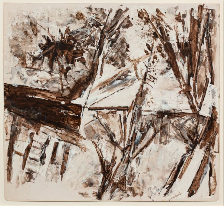 Ram Kumar Untitled, 1997 Acrylic on Paper 9.8" x 10.6"