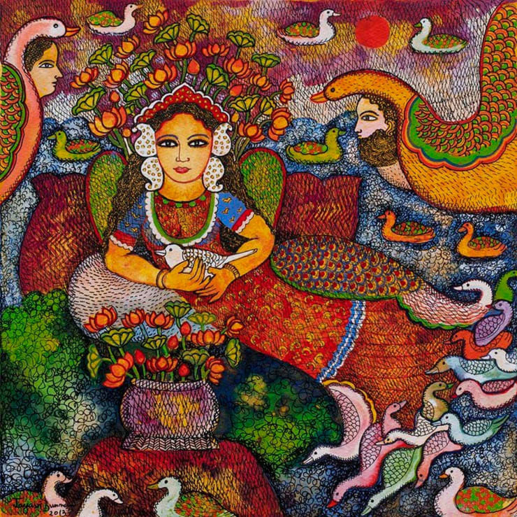 Jayasri Burman Premika, 2013 Water Colour Pen & Ink on Paper 12" x 12"