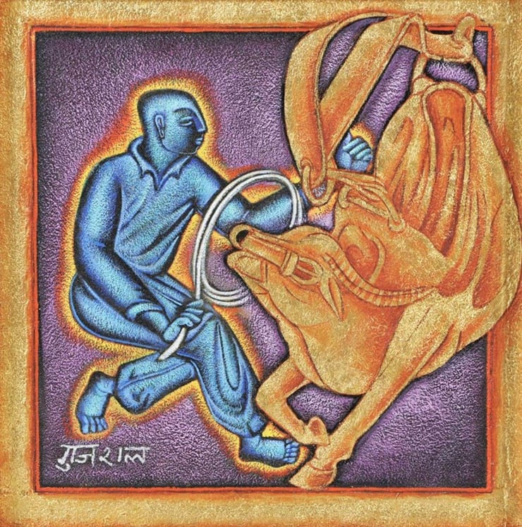 Satish Gujral Untitled, 2011 Acrylic and Gold on Canvas 12" x 12"