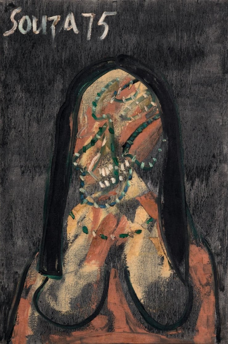 FN Souza Woman as Goddess, 1975 Oil on Canvas 31" x 21"