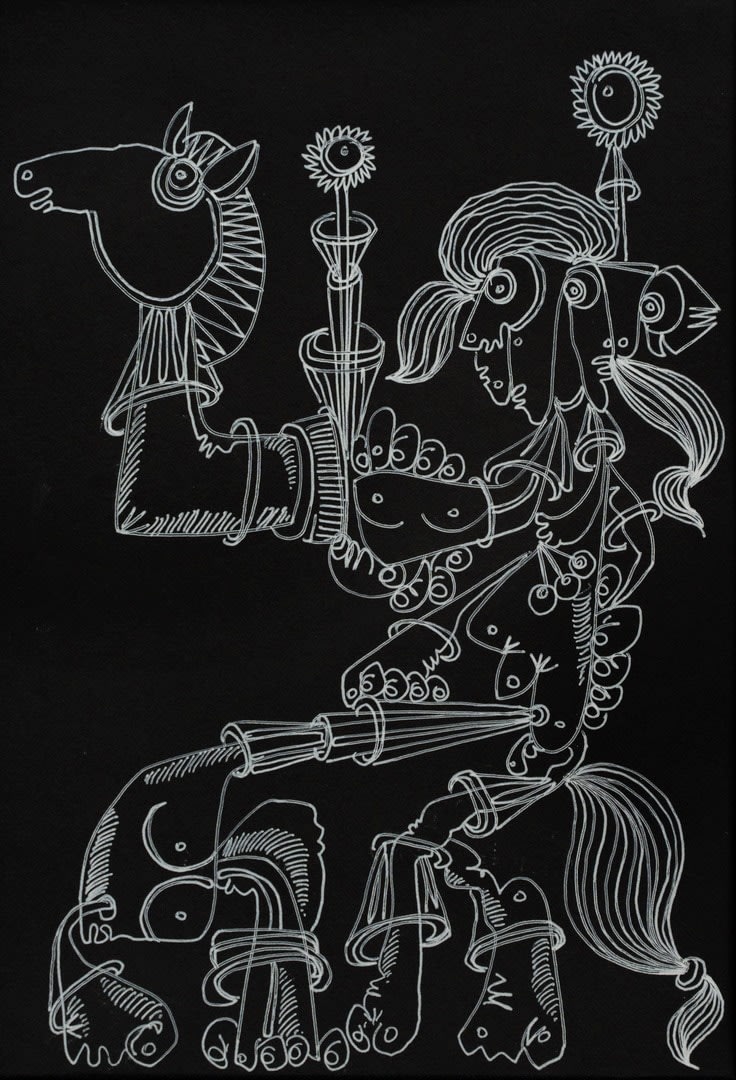 Nandan Purkayastha Untitled - XIX (Monochromes) , 2023 Pen on Paper 8 x 5 1/2 in. 20.3 x 14 cm