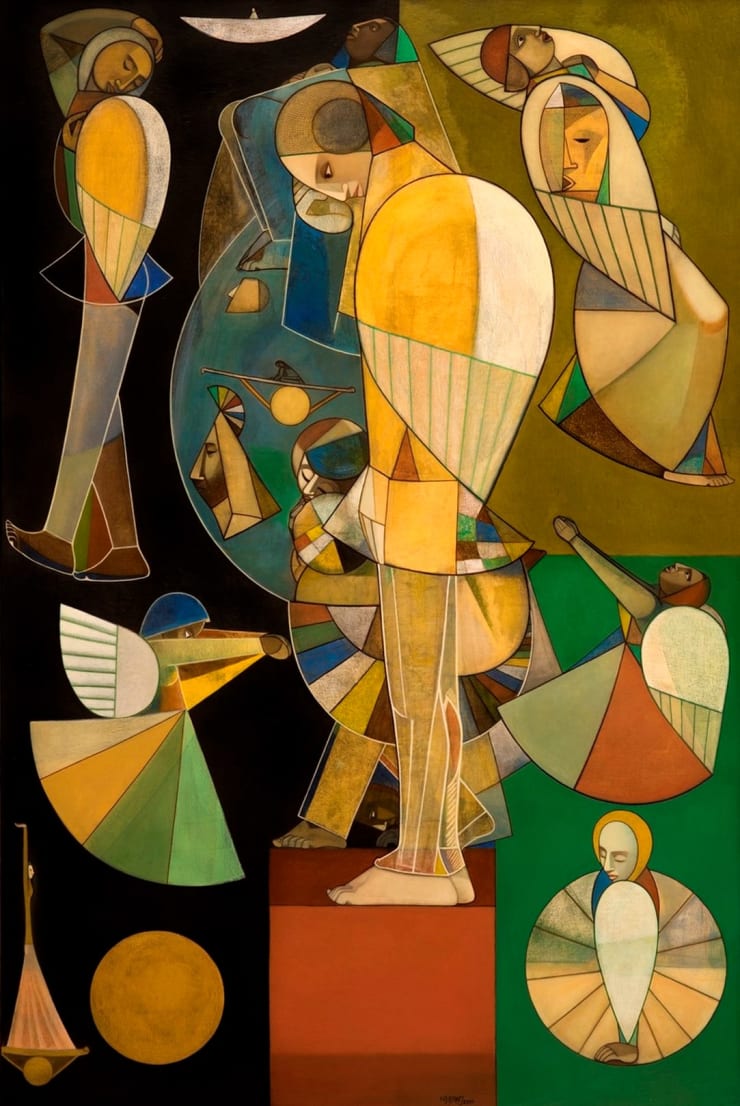 Neeraj Goswami Festive-Shunya, 2014 Oil On Canvas 72" x 48"