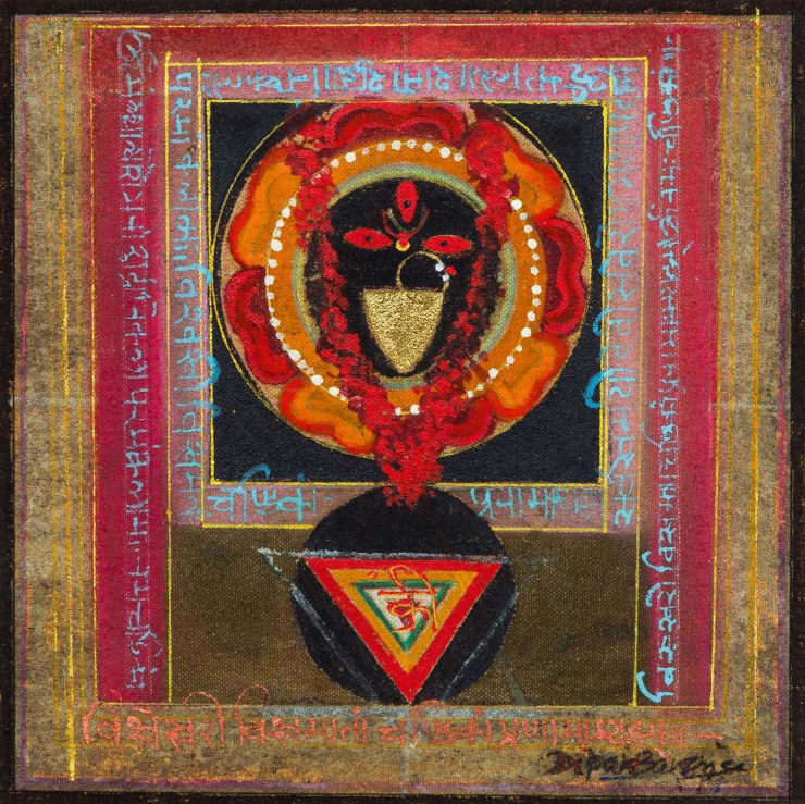 Dipak Banerjee Maa Kali, 2014 Mixed Media on Canvas 6.75" x 6.75"