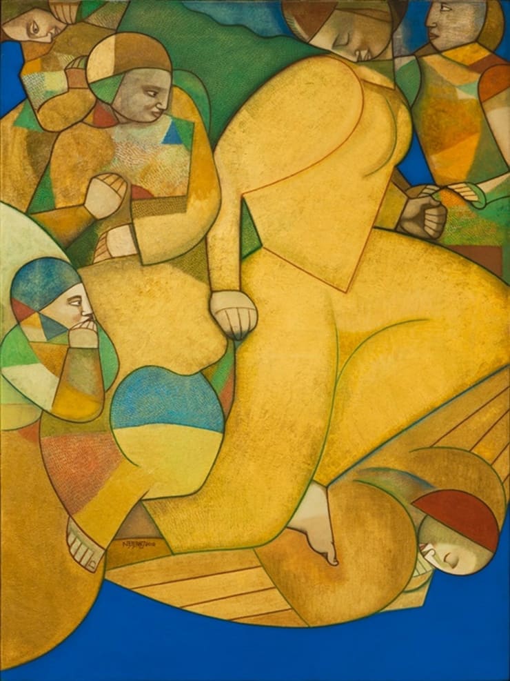 Neeraj Goswami In Blue Space, 2012 Oil on Canvas 40" x 30"