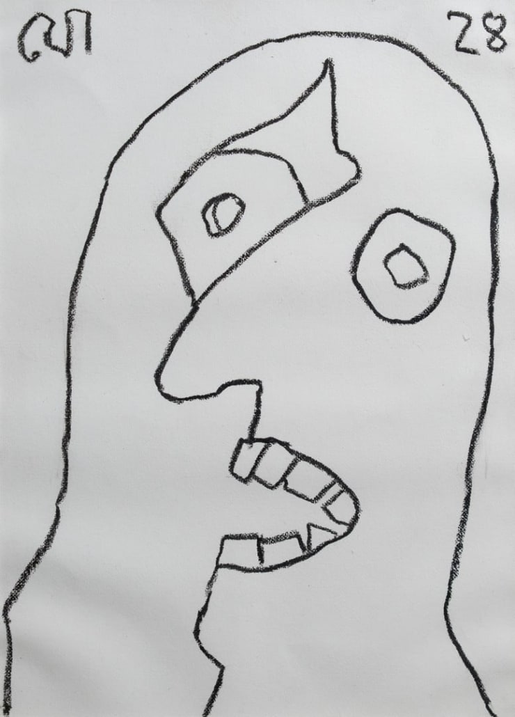 Jogen Chowdhury Head of a Monster, 2024 Dry Oil Pastel on Paper 14 x 10 in. 35.6 x 25.4 cm