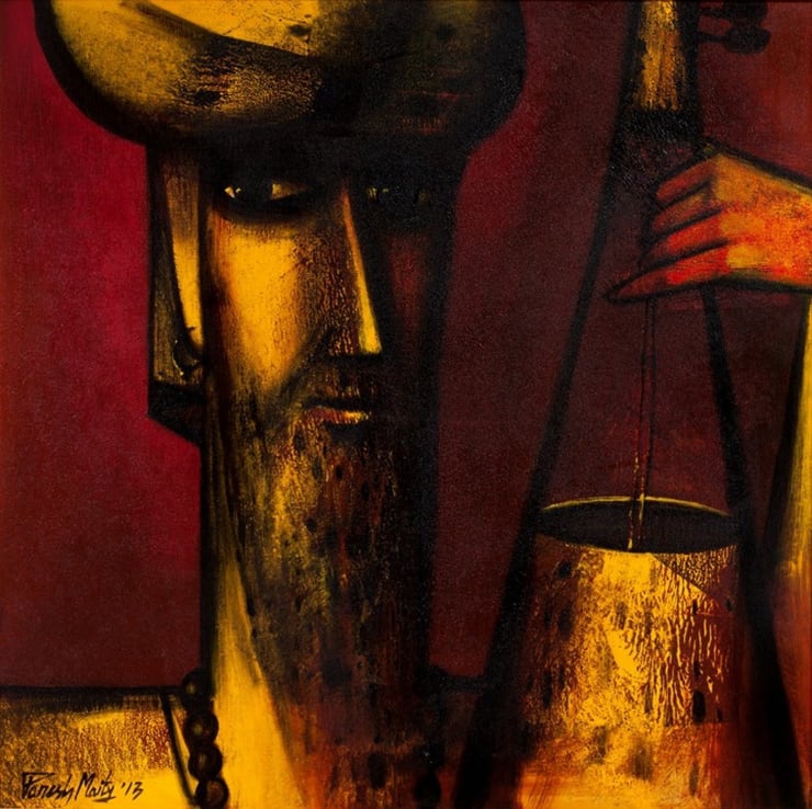 Paresh Maity Santiniketan, 2013 Oil on Canvas 36" x 36"