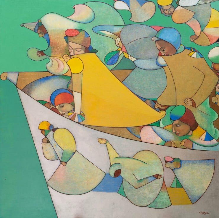 Neeraj Goswami Musical Float, 2024 Acrylic on Canvas 48 x 48 in. 121.9 x 121.9 cm