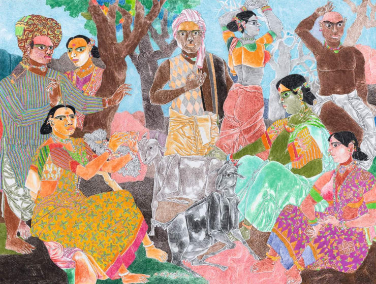 K. Laxma Goud Untitled, 2011 Mixed Media on Paper 17" x 19"