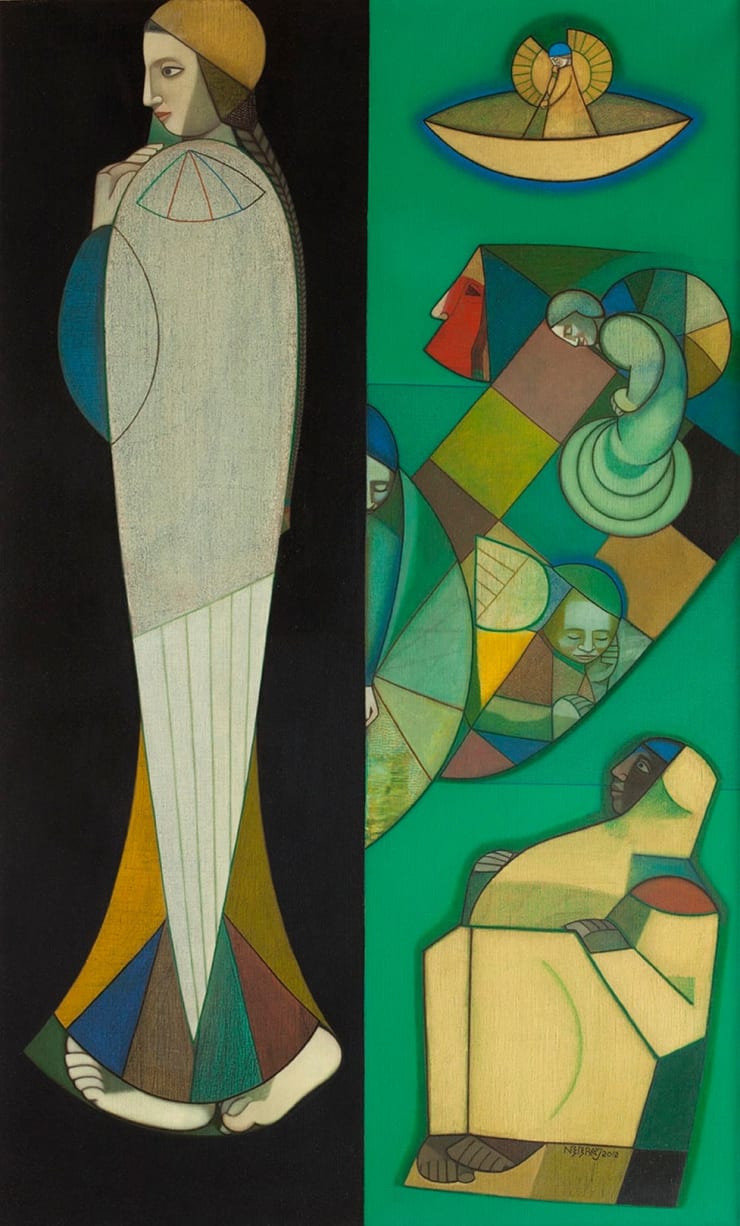 Neeraj Goswami Walk by Night, 2012 Acrylic and Oil on Canvas 60" x 36"