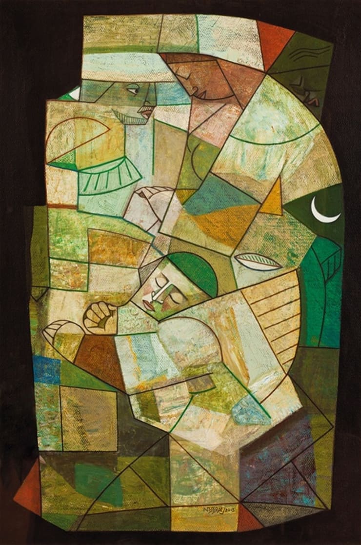 Neeraj Goswami Dialogue, 2013 Acrylic on board 35" x 23"