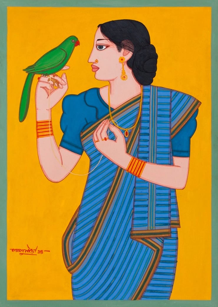 Lalu Prasad Shaw Untitled, 2014 Tempera 24.5" x 18"