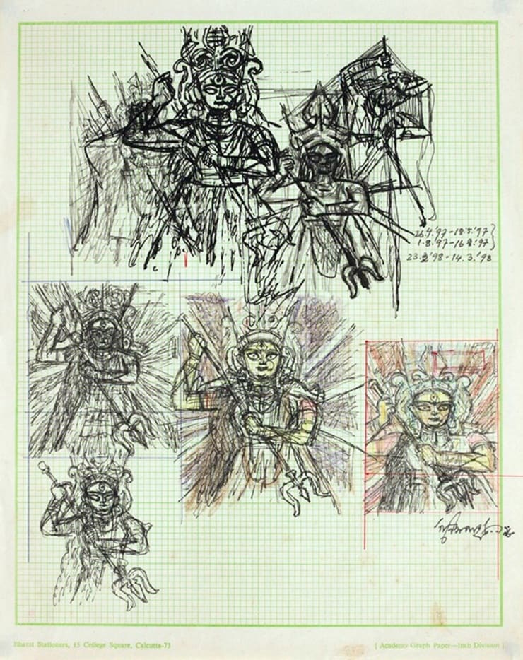 Ganesh Pyne Untitled Ink & Paint on Paper 10 1/8 x 8 1/8 in. 25.7 x 20.6 cm