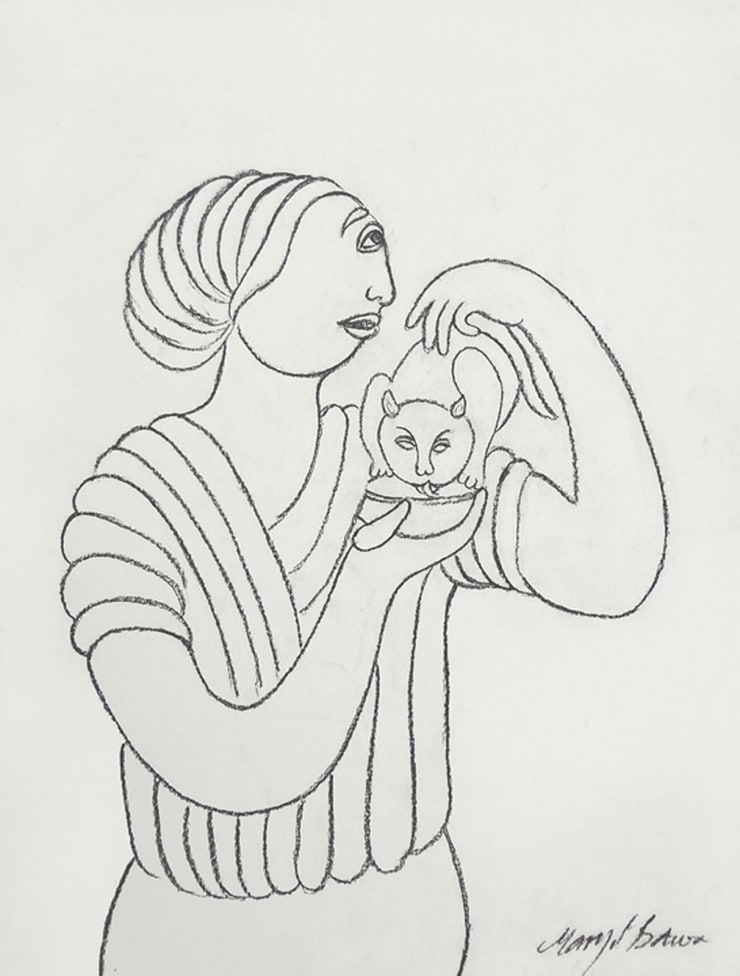 Manjit Bawa Untitled Charcoal on Paper 14 1/2 x 10 1/2 in. 36.8 x 26.7 cm
