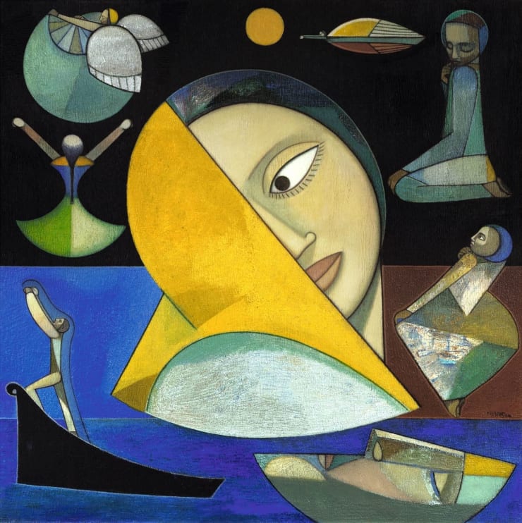 Neeraj Goswami Happenings in Shunya (Space) -1, 2016 Acrylic on Canvas 36" x 36"