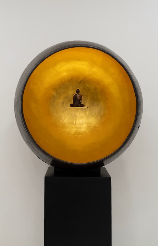 Satish Gupta Leave Me My Own World, 2025 Copper with 24 carrot gold leafing 34 x 34 x 26 in. 86.4 x 86.4 x 66 cm