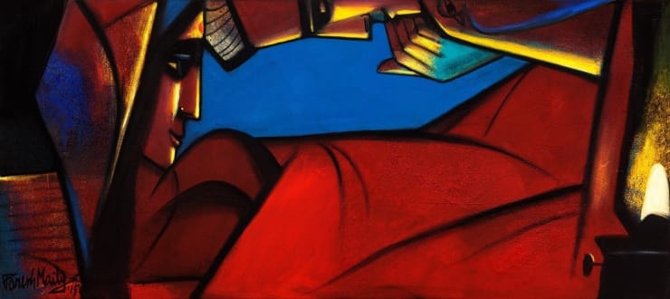 Paresh Maity After the Marriage, 2015 Oil on Canvas 24" x 54"