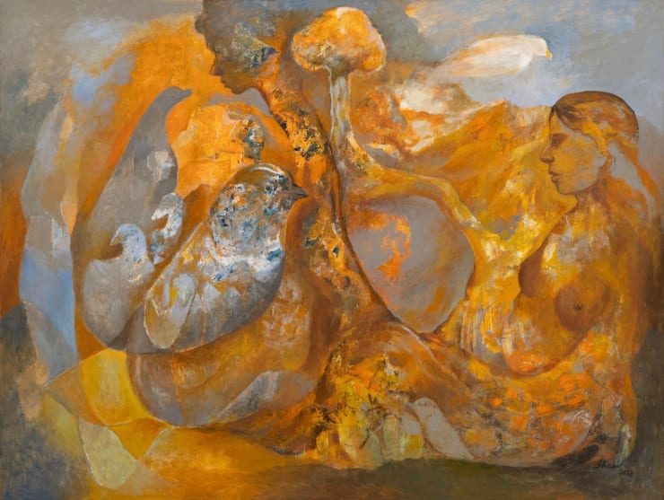 Shabir Hussain Santosh Untitled, 2022 Acrylic on Canvas 36 x 48 in