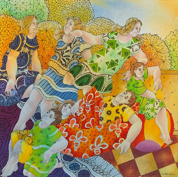 Maya Burman Evening Sonata 3 Mixed media on paper 9 5/8 x 9 5/8 in. 24.4 x 24.4 cm