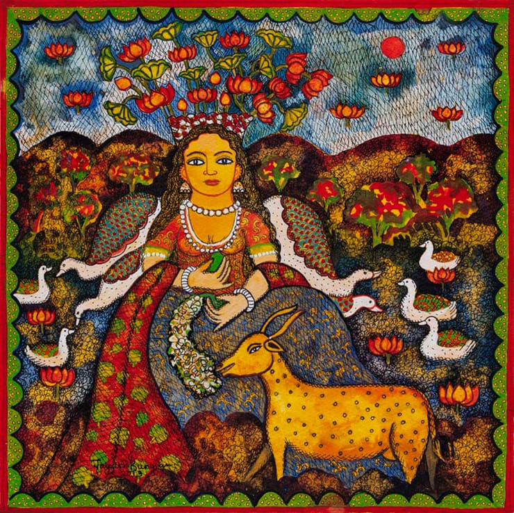 Jayasri Burman Bono Kanya, 2013 Water Colour Pen & Ink on Paper 12" x 12"