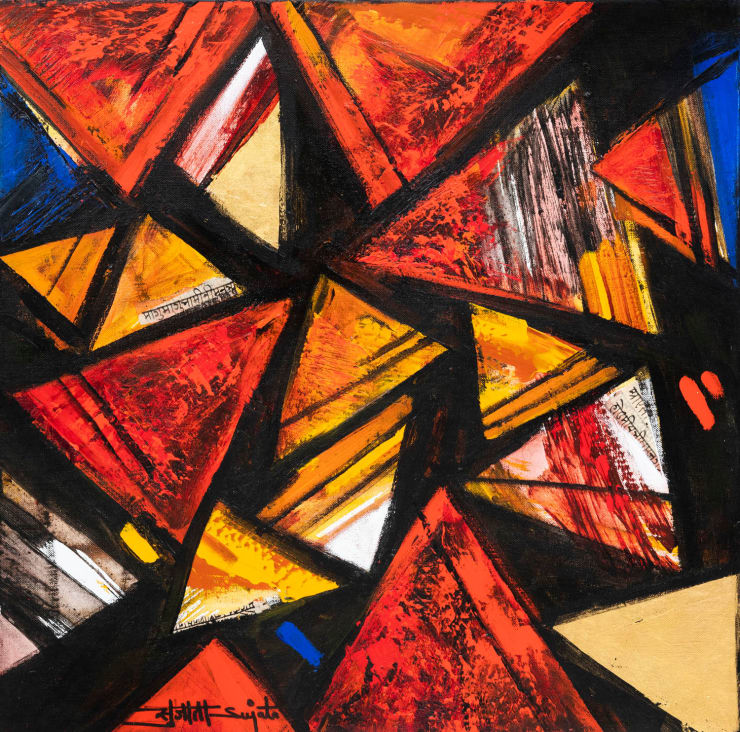 Sujata Bajaj Fragments Acrylic on Canvas 20 x 20 in. 50.8 x 50.8 cm