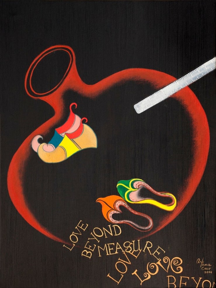 Arpana Caur Love Beyond Measure, 2014 Oil on Canvas 36" x 48"