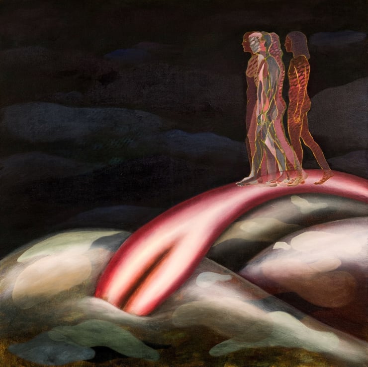 Vasundhara Tewari Broota The Crossing - 2, 2015 Oil on Canvas 36" x 36"