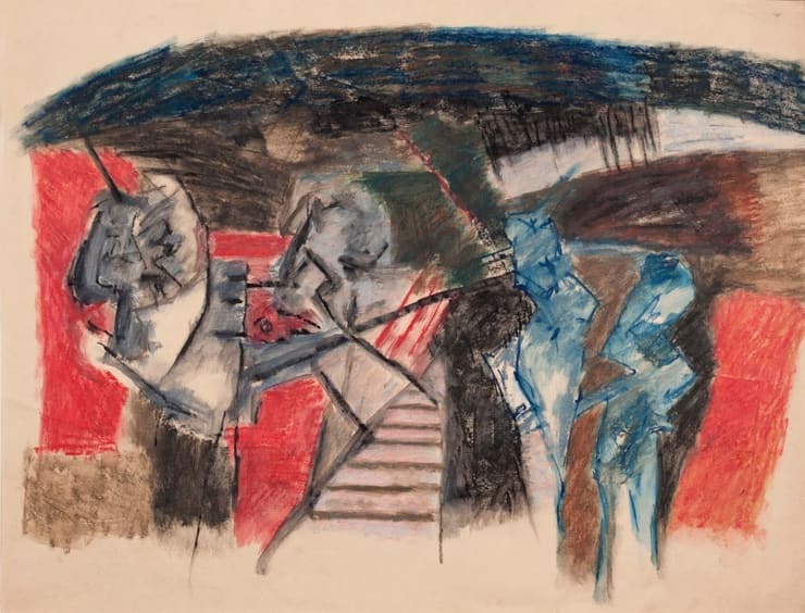Ram Kumar Untitled, 1989 Pencil Colour on Paper 18" x 23"