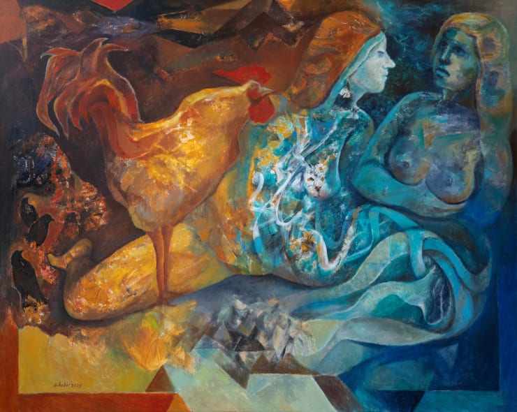 Shabir Hussain Santosh Untitled, 2023 Acrylic on Canvas 48 x 60 in. 121.9 x 152.4 cm