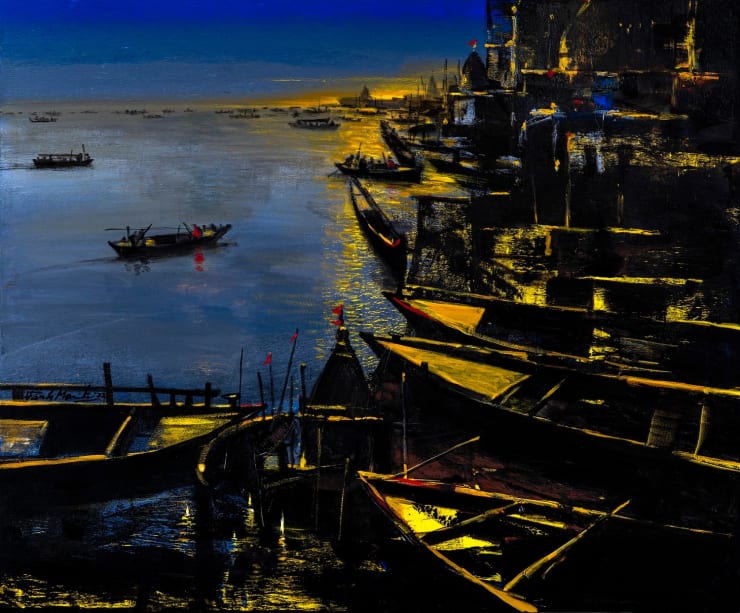 Paresh Maity Radiant Journey, 2022 Oil, Acrylic on Canvas 60" x 72" 153cm x 183cm