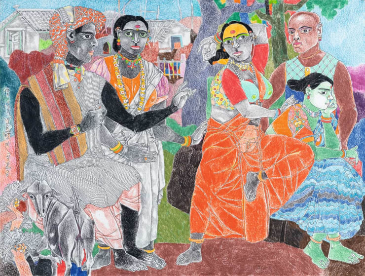 K. Laxma Goud Untitled, 2011 Mixed Media on Paper 12" x 16"