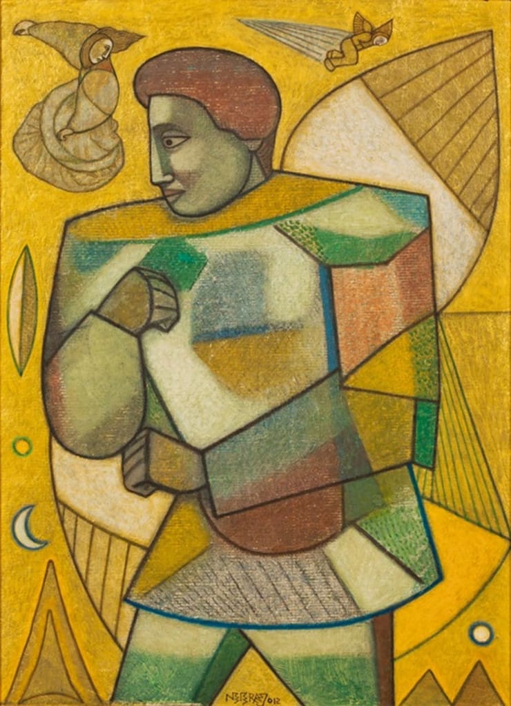 Neeraj Goswami Golden-Space, 2012 Mixed-Media-on-Paper-Board 15" x 10.5"