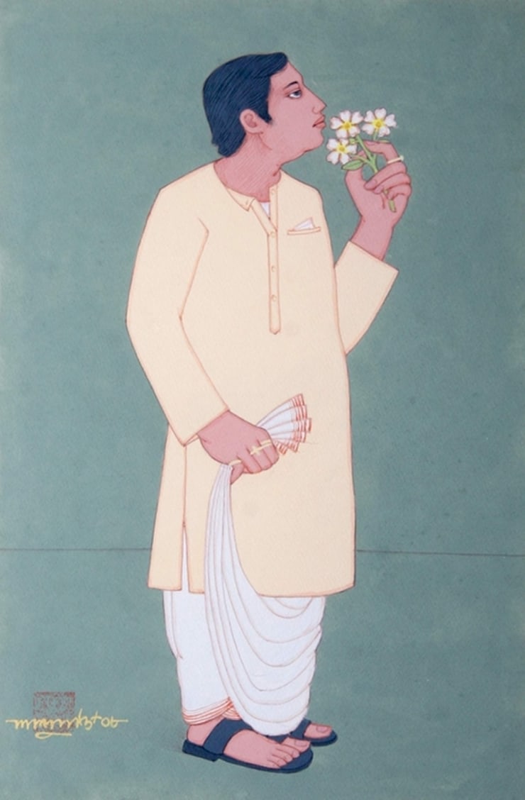 Lalu Prasad Shaw Babu, 2008 Tempera 19.5" x 13"