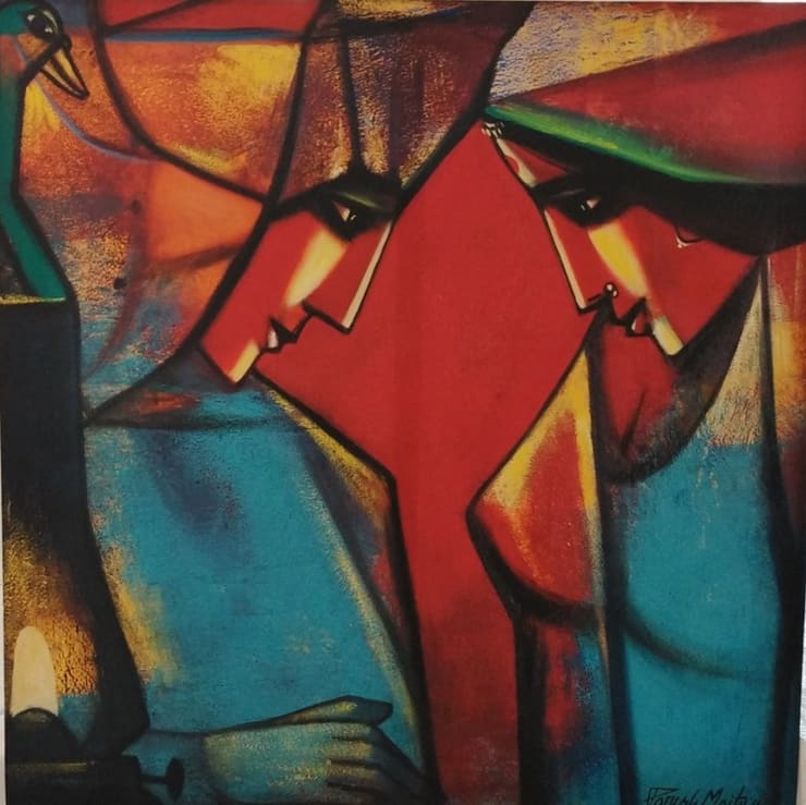 Paresh Maity Too Close, 2015 Oil on Canvas 36" x 36"