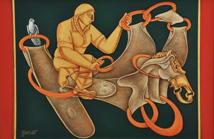 Satish Gujral Untitled, 2008 Acrylic and Gold on Canvas 24" x 36"