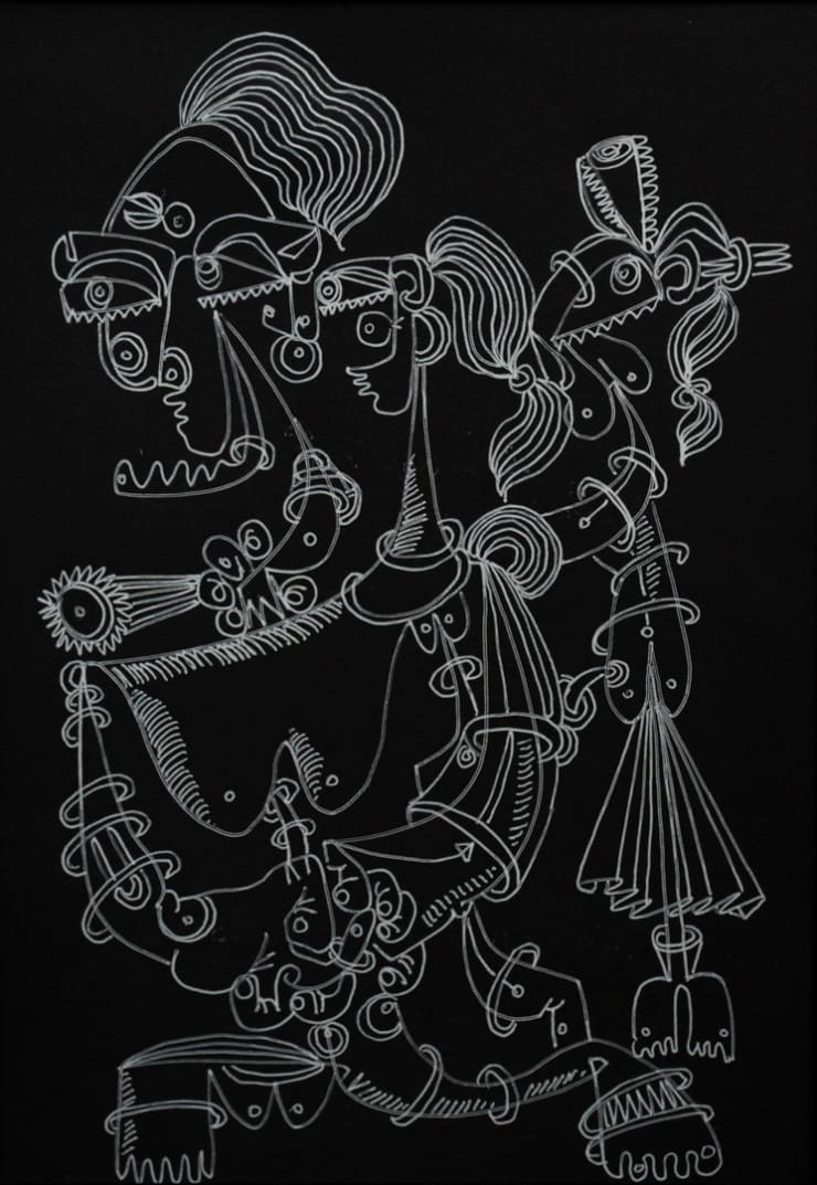 Nandan Purkayastha Untitled - XV (Monochromes), 2023 Pen on Paper 8 x 5 1/2 in. 20.3 x 14 cm