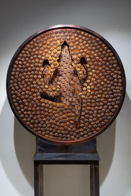 Satish Gupta Lakshmi, 2024 Copper with Patina finish 42 x 42 x 3 in. 106.7 x 106.7 x 7.6 cm
