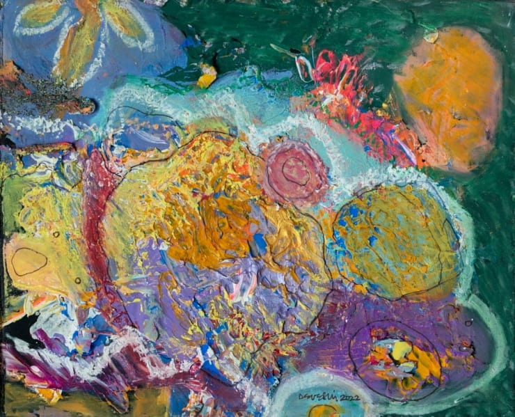 Deveshi Goswami My Garden, 2022 Mixed Media on Fabric 8" x 6.5"