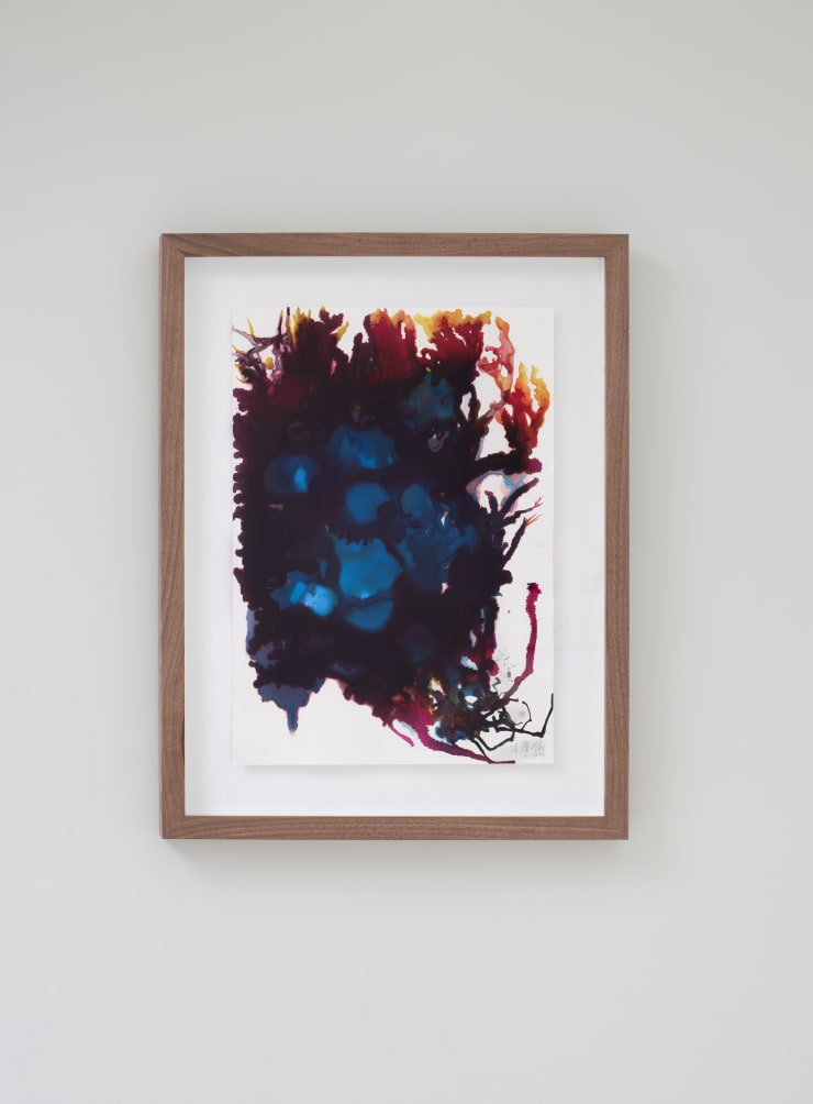 Sophie Hing Yee Cheung, CMYK Painting: Withered Flowers and Tree Cross Sections, 2024