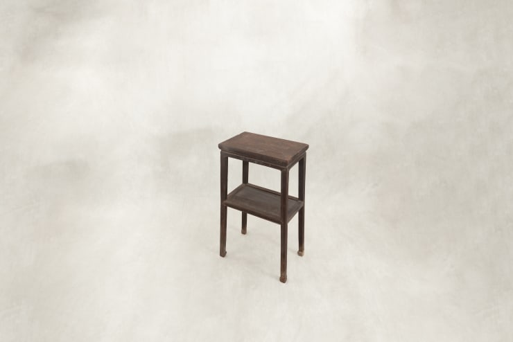 Chinese Antique Tea Stand, Shanghai, 19th Century Elm wood 83 cm H × 47.5 cm W × 31.5 cm D