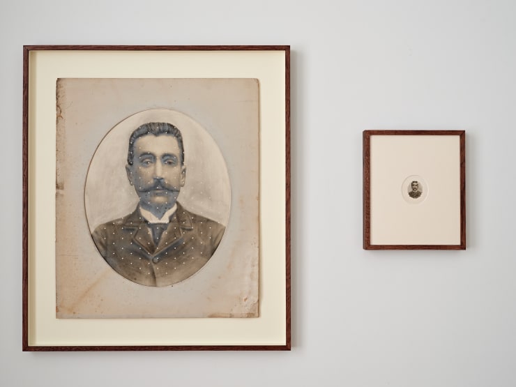 Kensuke Koike Conscience, 2022 Switched vintage photo Artwork: 64 x 54 cm (left) and 4.8 x 4 cm (right) Frame: 75 x 65 cm (left) and 30 x 25 cm (right)